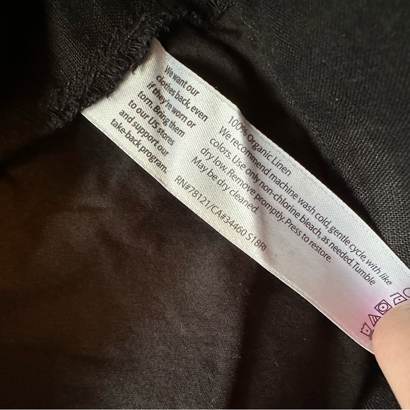 Eileen Fisher black organic linen lantern pant - Picture 6 of 6